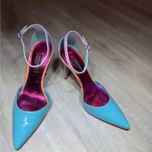 Nine West Turquoise and Fuchsia Heels